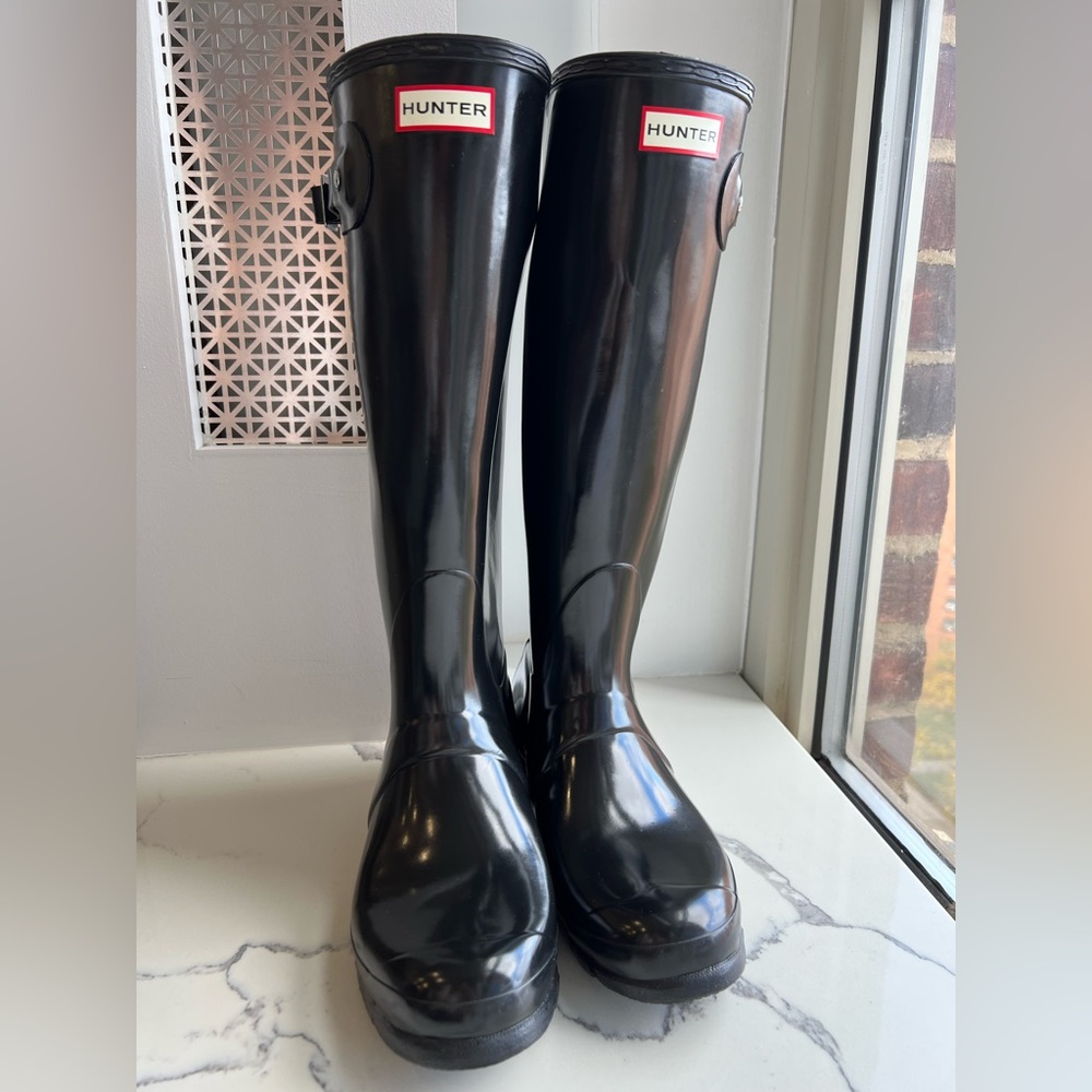 Hunter Glossy Black Women's Winter & Rain Boots